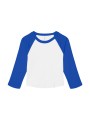 BELLA-CANVAS Women's Micro Rib 3/4 Raglan Baby Tee WHITE/TRUE ROYAL personnalisable