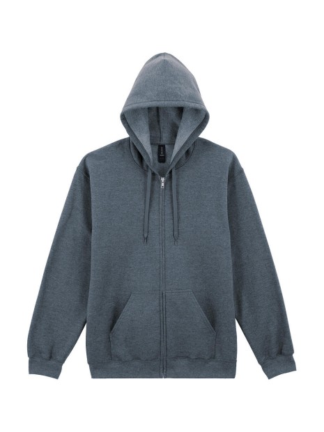 GILDAN SOFTSTYLE MIDWEIGHT FLEECE ADULT FULL ZIP HOODED SWEATSHIRT dark heather personnalisable