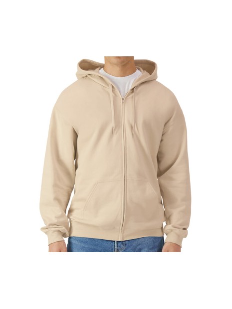GILDAN SOFTSTYLE MIDWEIGHT FLEECE ADULT FULL ZIP HOODED SWEATSHIRT beige personnalisable