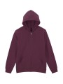 GILDAN SOFTSTYLE MIDWEIGHT FLEECE ADULT FULL ZIP HOODED SWEATSHIRT maroon personnalisable
