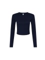 BELLA-CANVAS WOMEN'S MICRO RIB LONG SLEEVE BABY TEE solid navy blend personnalisable