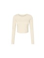 BELLA-CANVAS WOMEN'S MICRO RIB LONG SLEEVE BABY TEE solid natural blend personnalisable