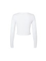 BELLA-CANVAS WOMEN'S MICRO RIB LONG SLEEVE BABY TEE solid white blend personnalisable