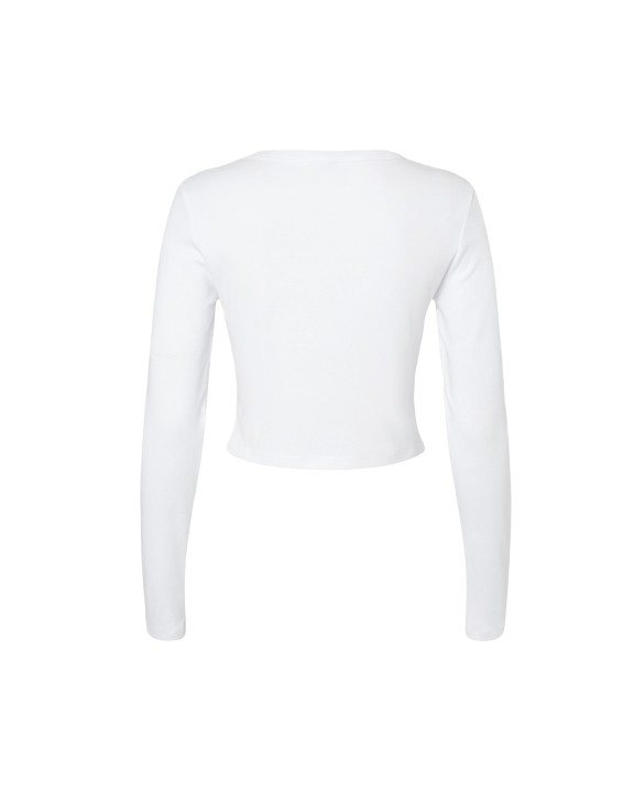 T-shirt BELLA-CANVAS WOMEN'S MICRO RIB LONG SLEEVE BABY TEE voor bedrukking &amp; borduring