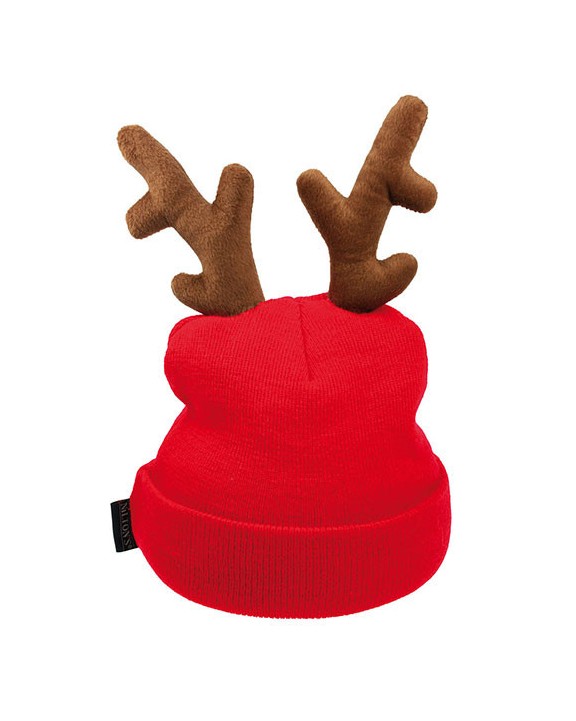 L-MERCH Reindeer Knitted Hat Mütze, Schal & Handschuh personalisierbar