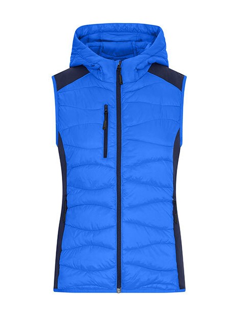 JAMES & NICHOLSON Ladies´ Hybrid Vest bleu/bleu foncé personnalisable
