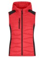 JAMES & NICHOLSON Ladies´ Hybrid Vest rouge/noir personnalisable