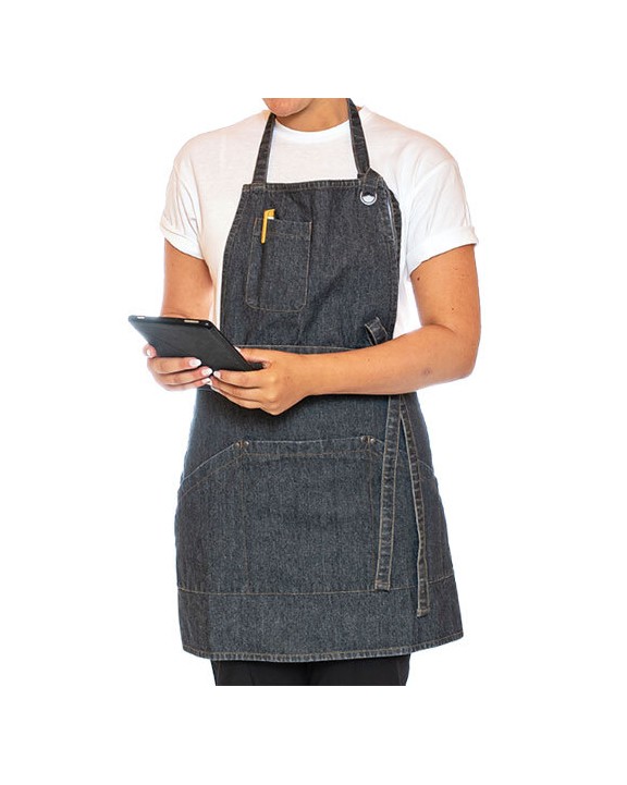 Tablier personnalisable LE CHEF Utility Apron Bib Washed Denim