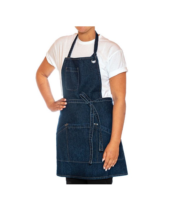 Tablier personnalisable LE CHEF Utility Apron Bib Washed Denim