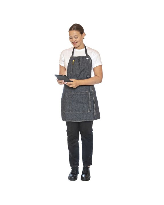 Tablier personnalisable LE CHEF Utility Apron Bib Washed Denim