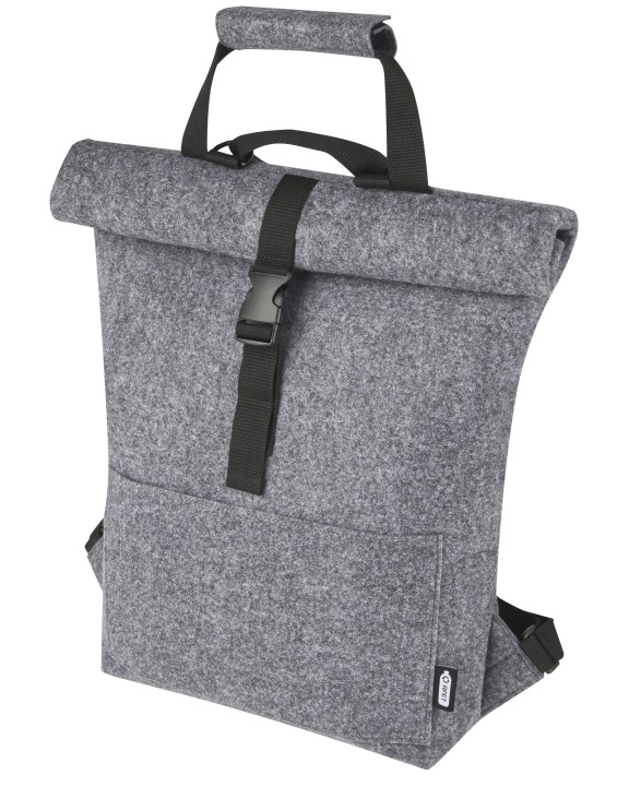 L-MERCH Felt Roll-Top Bike Backpack Tasche personalisierbar
