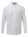PREMIER Men´s Banded Collar Grandad Long Sleeve Shirt blanc personnalisable