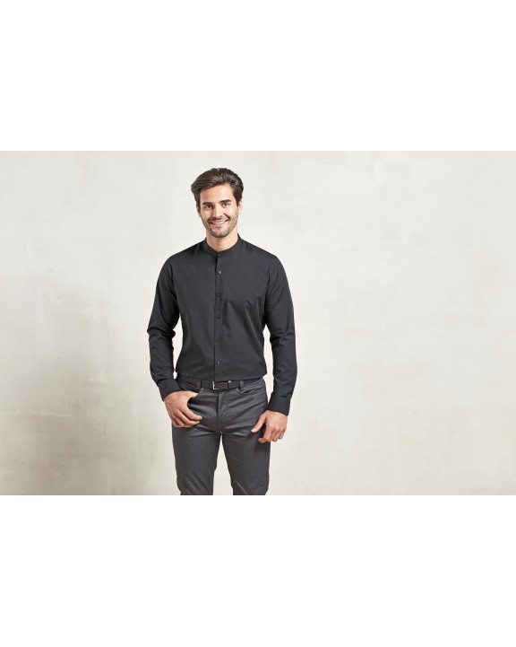 PREMIER Men´s Banded Collar Grandad Long Sleeve Shirt Hemd personalisierbar