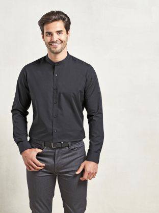 Men´s Banded Collar Grandad Long Sleeve Shirt