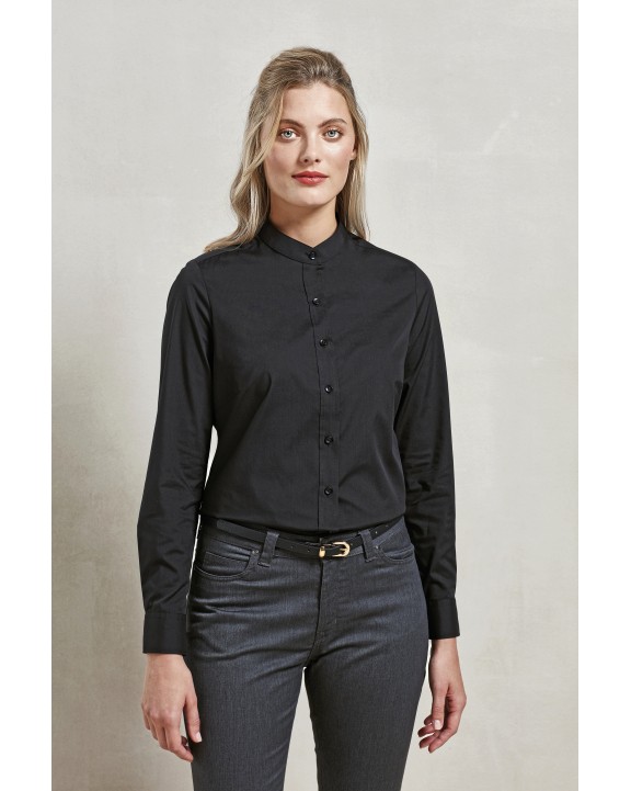 PREMIER Women´s Banded Collar Grandad Shirt Hemd personalisierbar