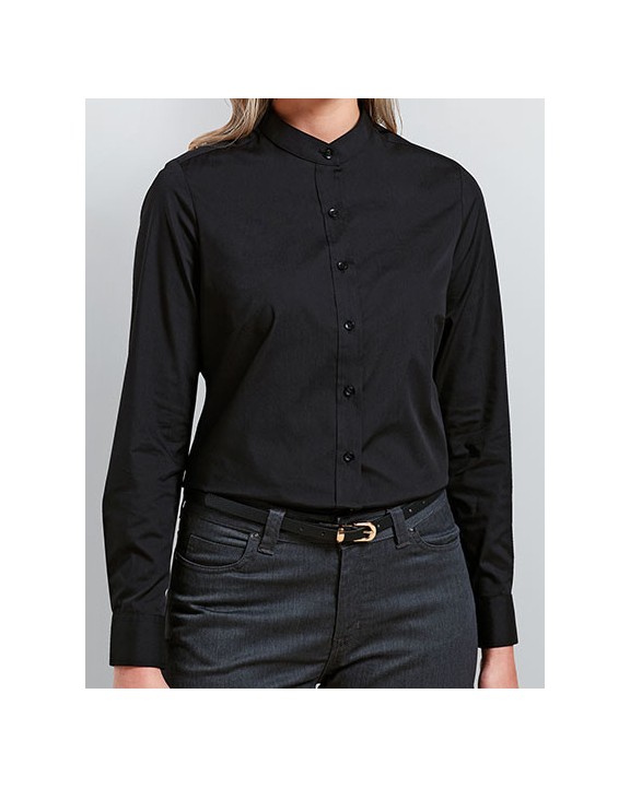 PREMIER Women´s Banded Collar Grandad Shirt Hemd personalisierbar