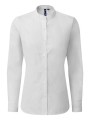 PREMIER Women´s Banded Collar Grandad Shirt blanc personnalisable