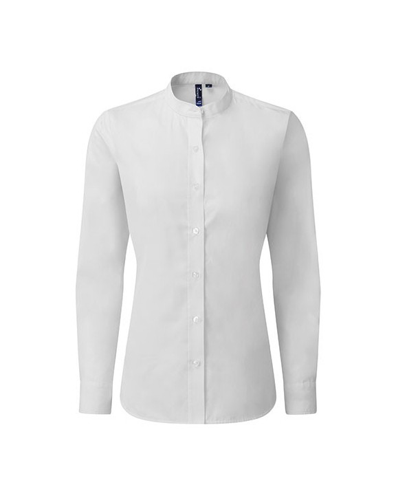 PREMIER Women´s Banded Collar Grandad Shirt Hemd personalisierbar