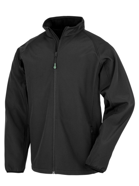 RESULT Recycled 2-Layer Printable Youth Softshell Jacket noir personnalisable