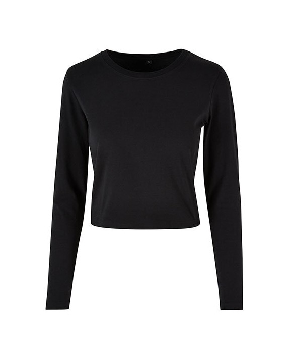 T-shirt BUILD YOUR BRAND Ladies Short Longsleeve Tee voor bedrukking &amp; borduring
