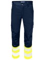 PROJOB 6537 PANTALON DE SERVICE STRETCH EN ISO 20471 CLASSE 1 jaune/bleu marine personnalisable