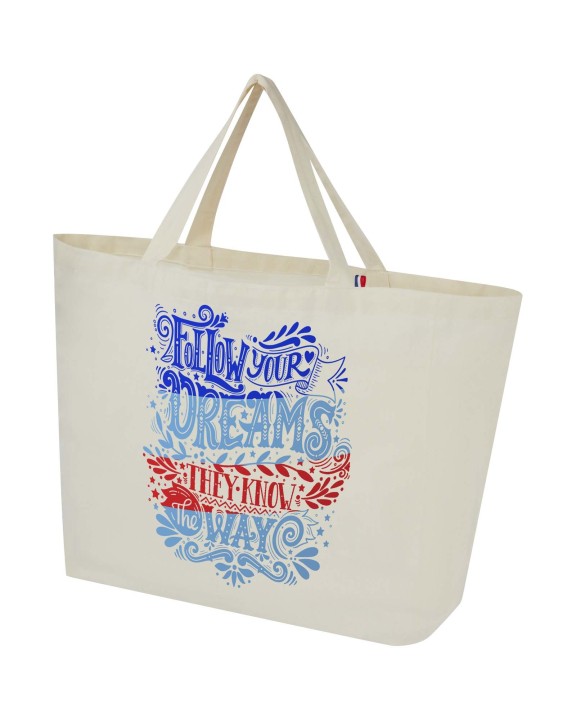 4DO Cannes 200 g/m² Shopper Tragetasche aus recyceltem Material 10L Tote Bag personalisierbar
