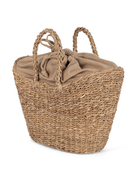 KIMOOD Sac panier demi-lune en jonc de mer seagrass / hemp personnalisable