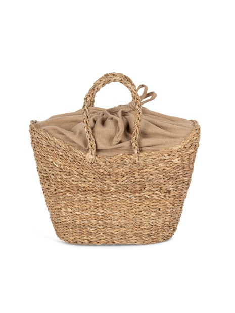 KIMOOD Sac panier demi-lune en jonc de mer seagrass / hemp personnalisable