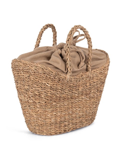 KIMOOD Sac panier demi-lune en jonc de mer  personnalisable