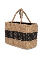 KIMOOD Sac panier en jonc de mer striped seagrass black / black night personnalisable