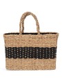 KIMOOD Sac panier en jonc de mer striped seagrass black / black night personnalisable