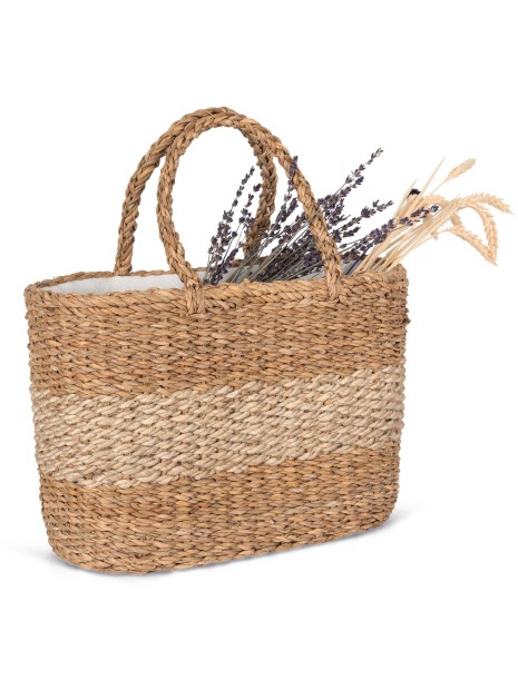 KIMOOD Sac panier en jute et jonc de mer  personnalisable