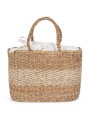 KIMOOD Sac panier en jute et jonc de mer striped seagrass natural / ecume personnalisable