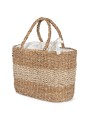 KIMOOD Sac panier en jute et jonc de mer striped seagrass natural / ecume personnalisable