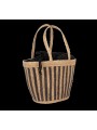 KIMOOD Sac panier rayé en jonc de mer striped seagrass black / black night personnalisable