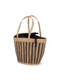 KIMOOD Sac panier rayé en jonc de mer striped seagrass black / black night personnalisable