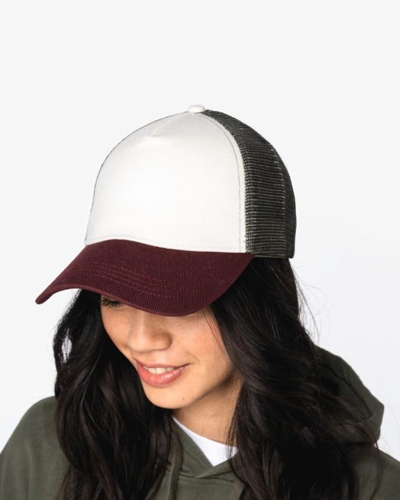 NATIVE SPIRIT Umweltfreundliche Unisex-Trucker-Kappe – 5 Panels Kappe personalisierbar