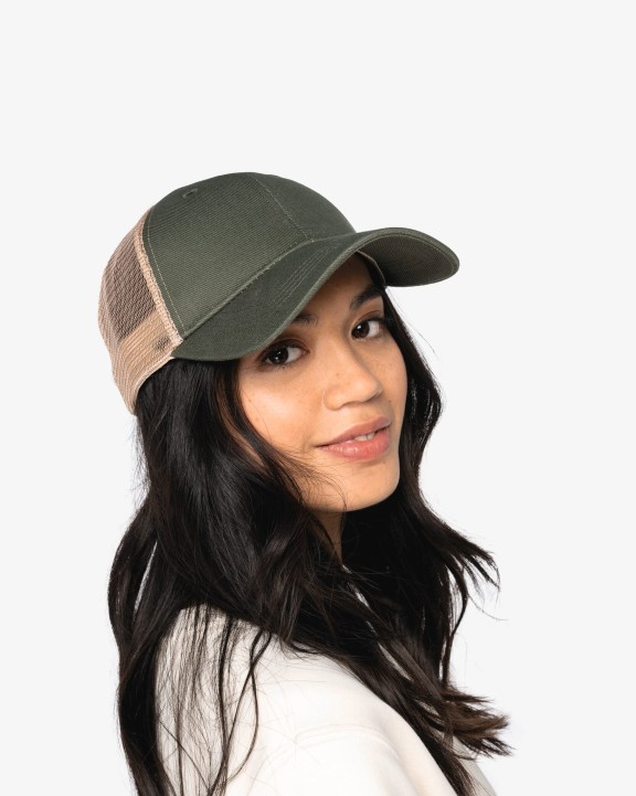 NATIVE SPIRIT Umweltfreundliche Unisex-Trucker-Kappe – 6 Panels Kappe personalisierbar
