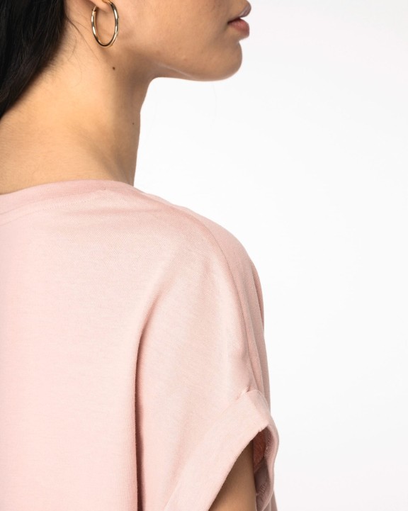 T-shirt NATIVE SPIRIT Ecologisch dames t-shirt met mouwen met omslag voor bedrukking &amp; borduring