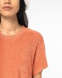 NATIVE SPIRIT Umweltfreundliches Damen-T-Shirt-Kleid aus Frottee mit überschnittener Schulterpartie Kleid personalisierbar