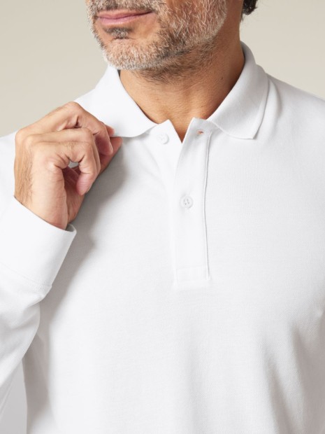 Polos à personnaliser STANLEY/STELLA Prepster 2.0 Long Sleeve blanc