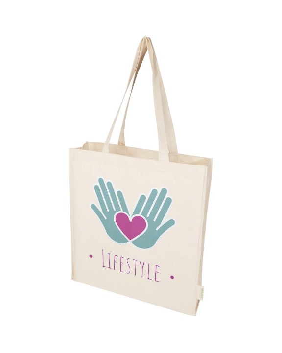 4DO Orissa 180 g/m² Tragetasche mit Seitenfalte aus Bio-Baumwolle 14L Tote Bag personalisierbar