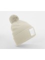 BEECHFIELD APPLIQUÉ PATCH POM BEANIE oatmeal/white personnalisable