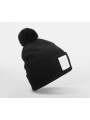 BEECHFIELD APPLIQUÉ PATCH POM BEANIE noir/blanc personnalisable