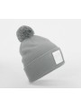 BEECHFIELD APPLIQUÉ PATCH POM BEANIE ash/white personnalisable