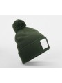BEECHFIELD APPLIQUÉ PATCH POM BEANIE olive green / white personnalisable