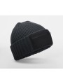 BEECHFIELD ZIP PATCH BEANIE graphite/noir personnalisable