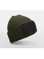 BEECHFIELD ZIP PATCH BEANIE vert militaire/noir personnalisable