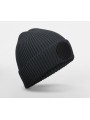 BEECHFIELD CIRCULAR FASHION PATCH BEANIE graphite/noir personnalisable