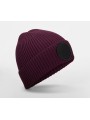 BEECHFIELD CIRCULAR FASHION PATCH BEANIE bordeaux/noir personnalisable